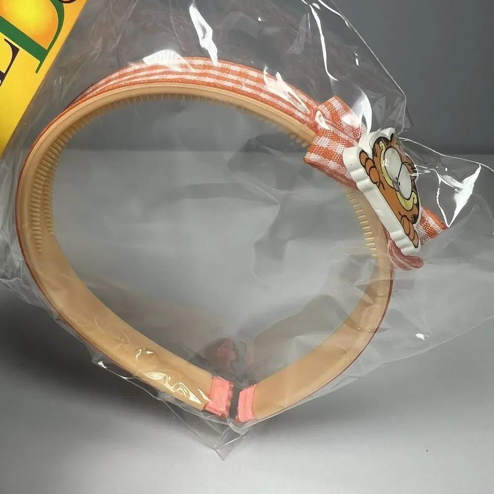 New GARFIELD Vintage Orange Gingham Headband JIM DAVIS Cat